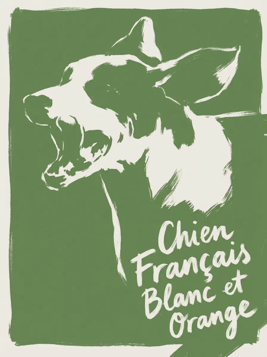 Chien Français Blanc et Orange artwork