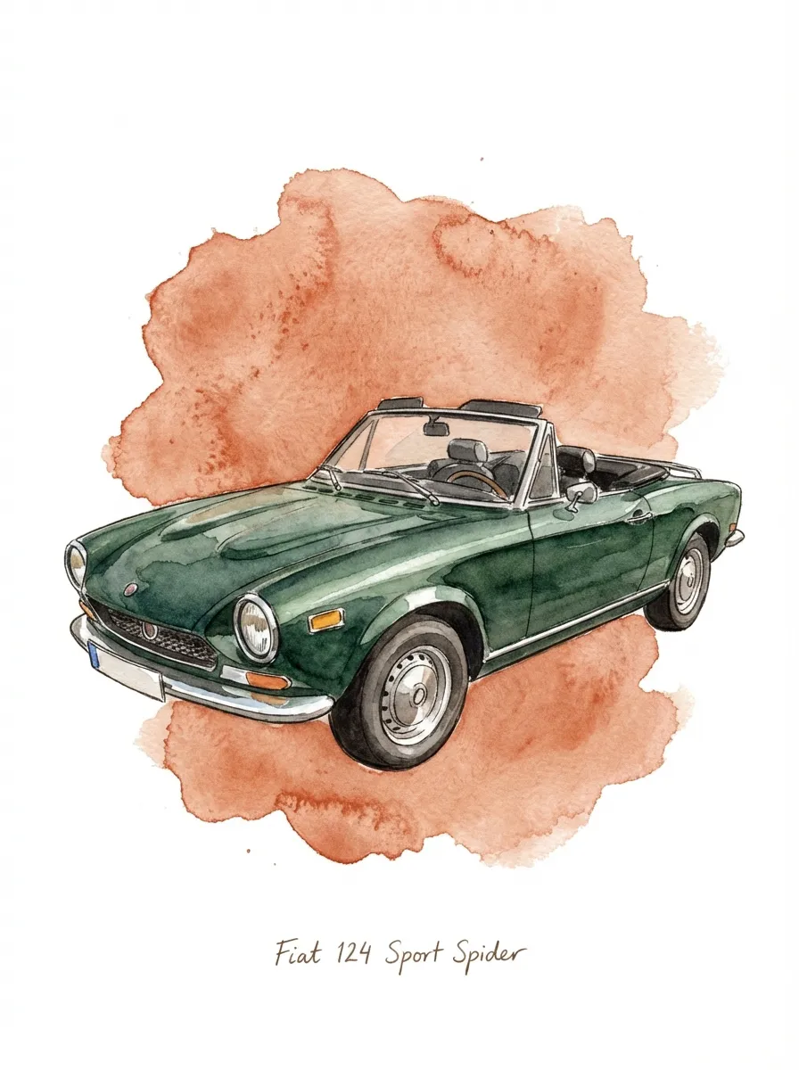 Fiat 124 Spider artwork