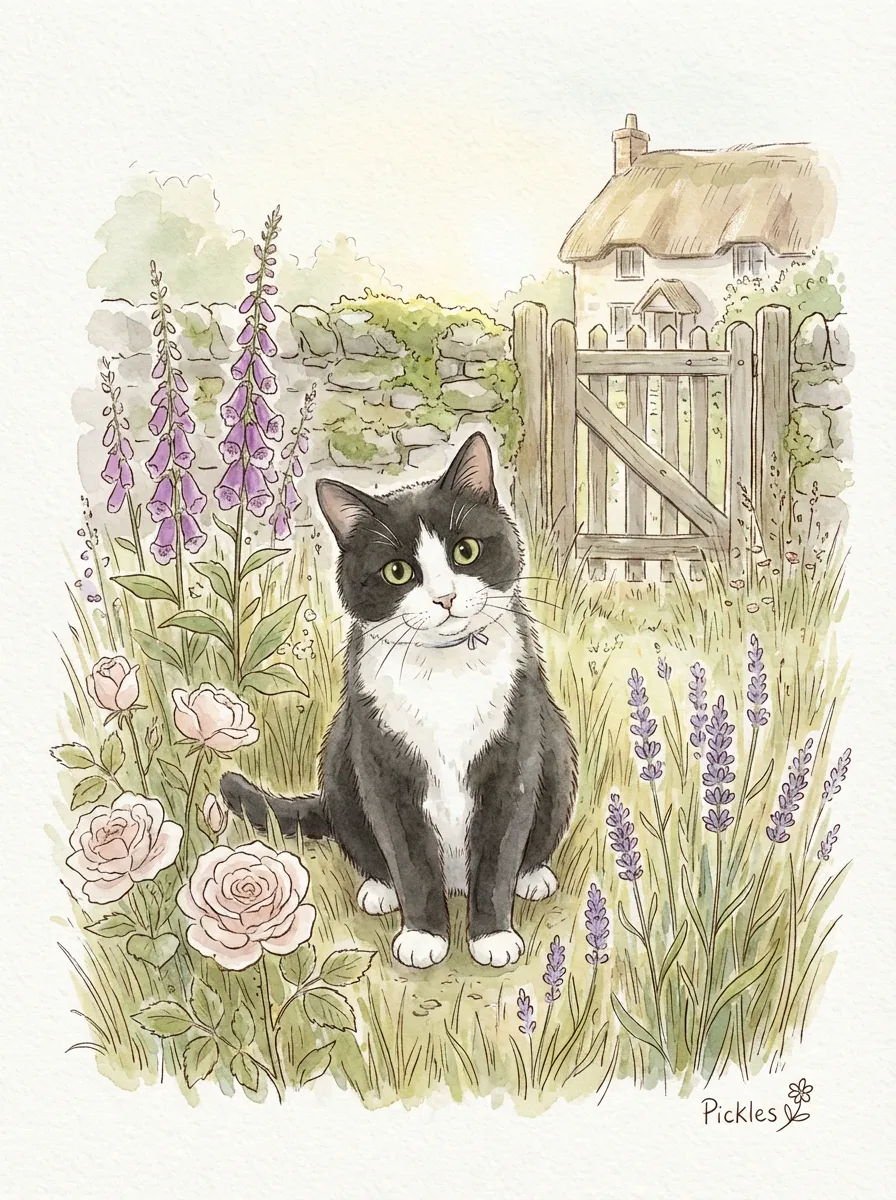 Pickles in the Cottage Garden