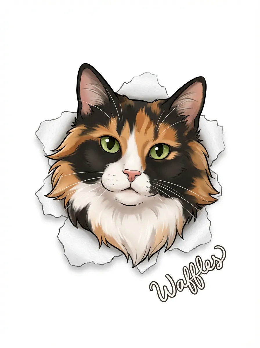 Waffles, Calico Gaze