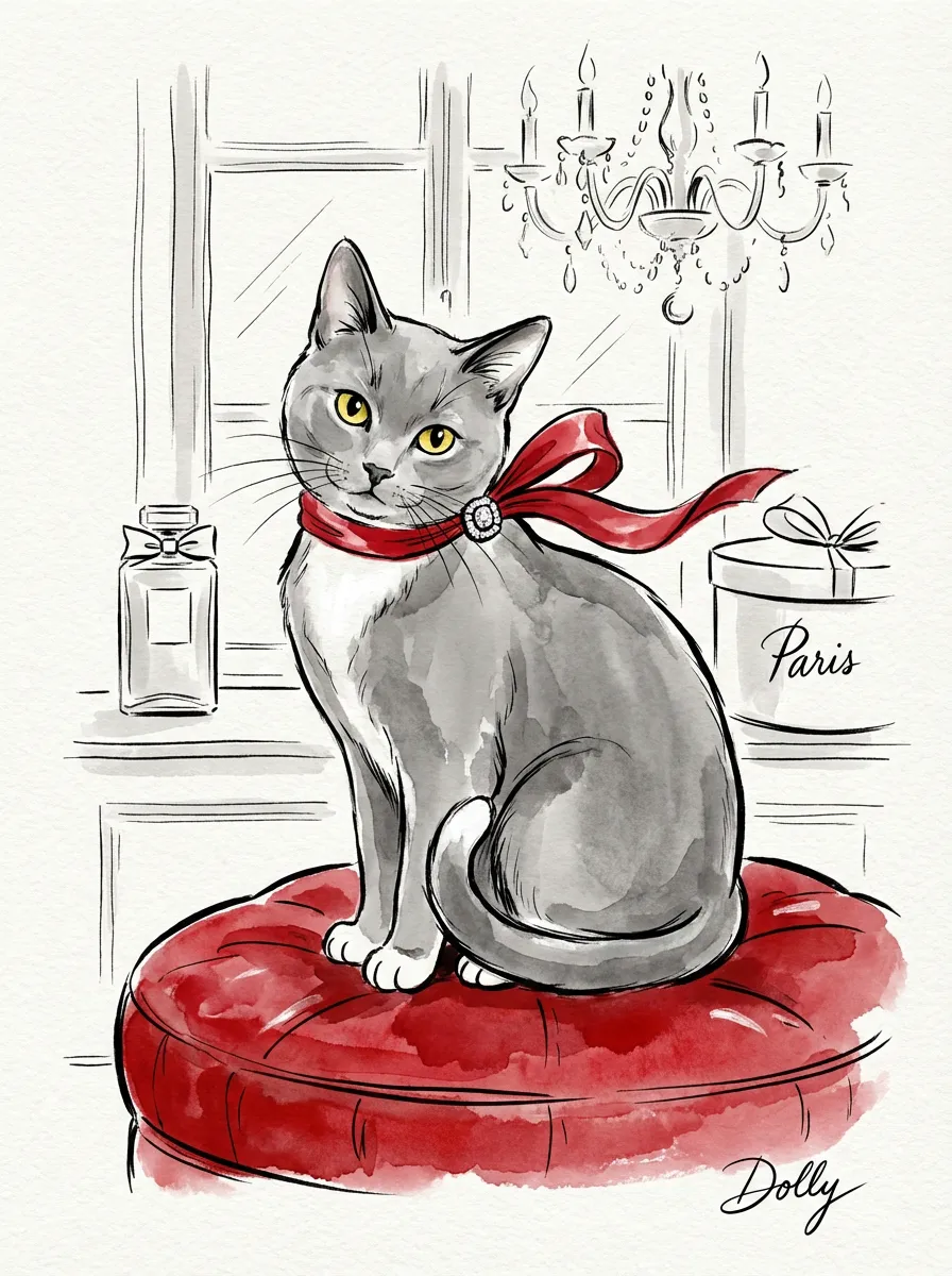 Portrait of Dolly in Crimson