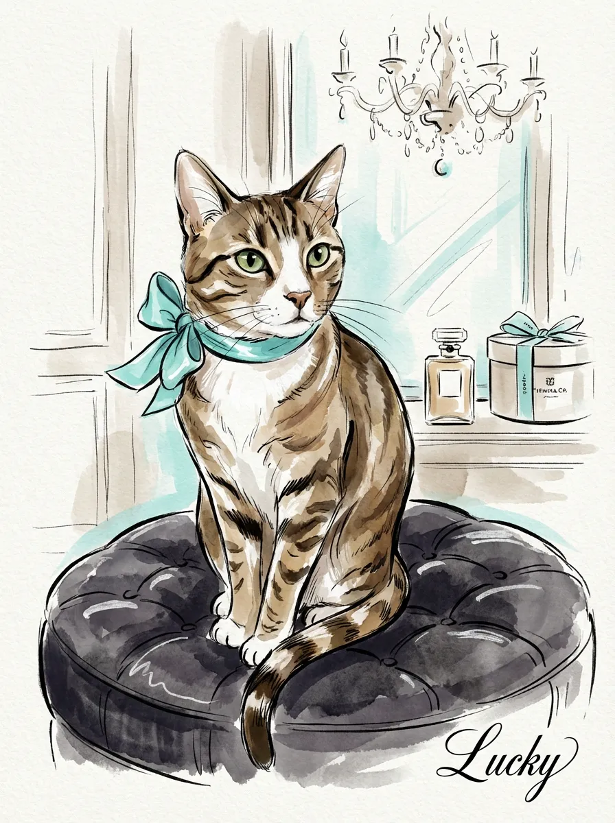 Portrait of Lucky in Teal