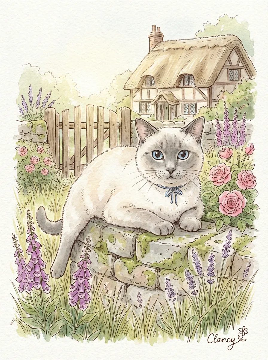 Portrait of Clancy by the Cottage