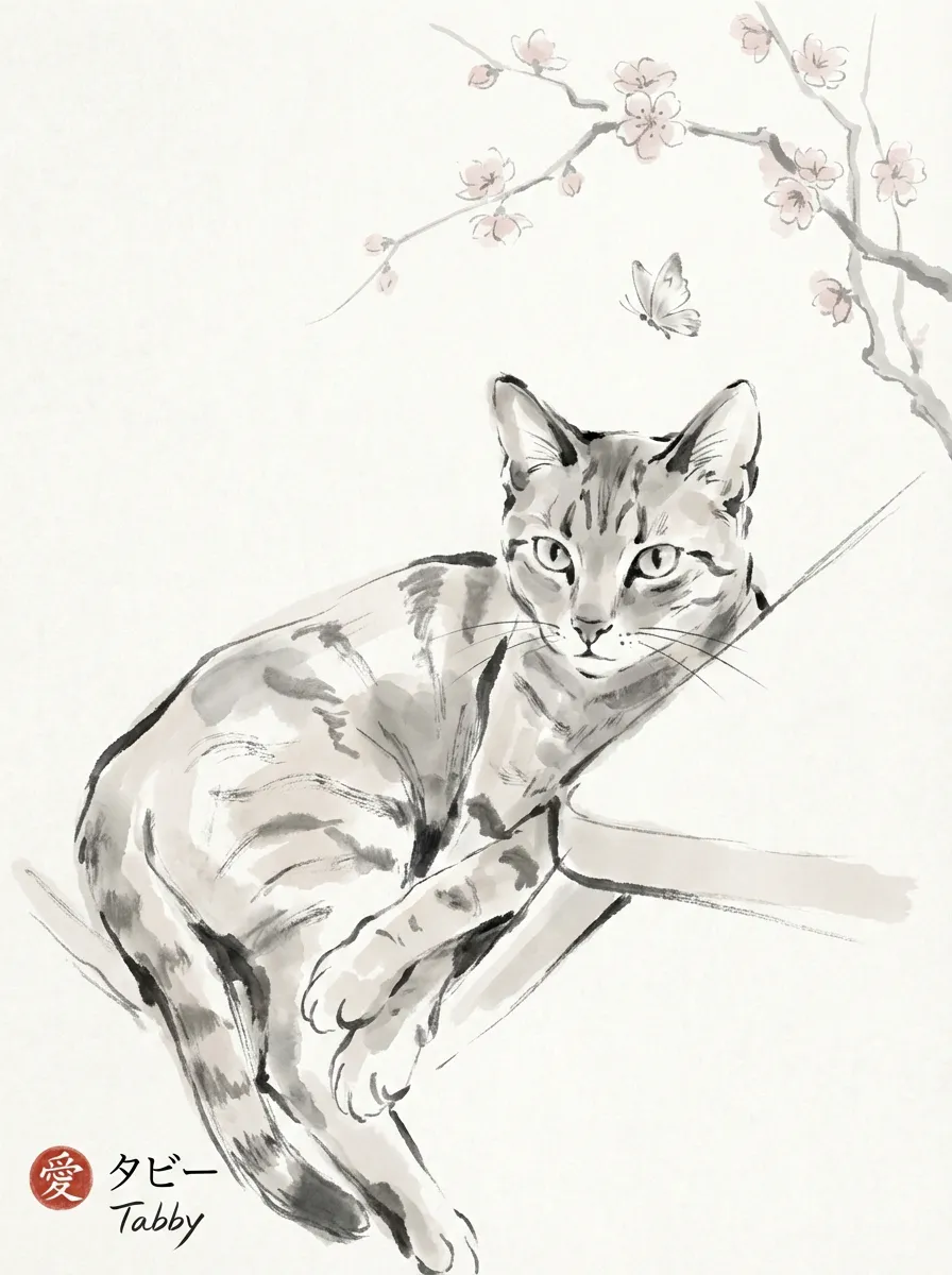 Tabby's Blossom Reverie