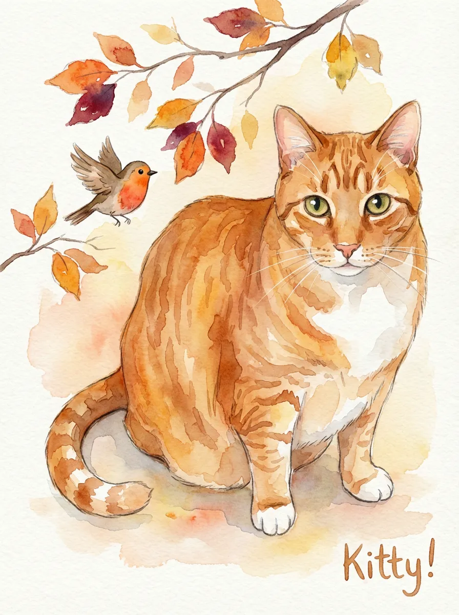 Kitty's Autumn Gaze