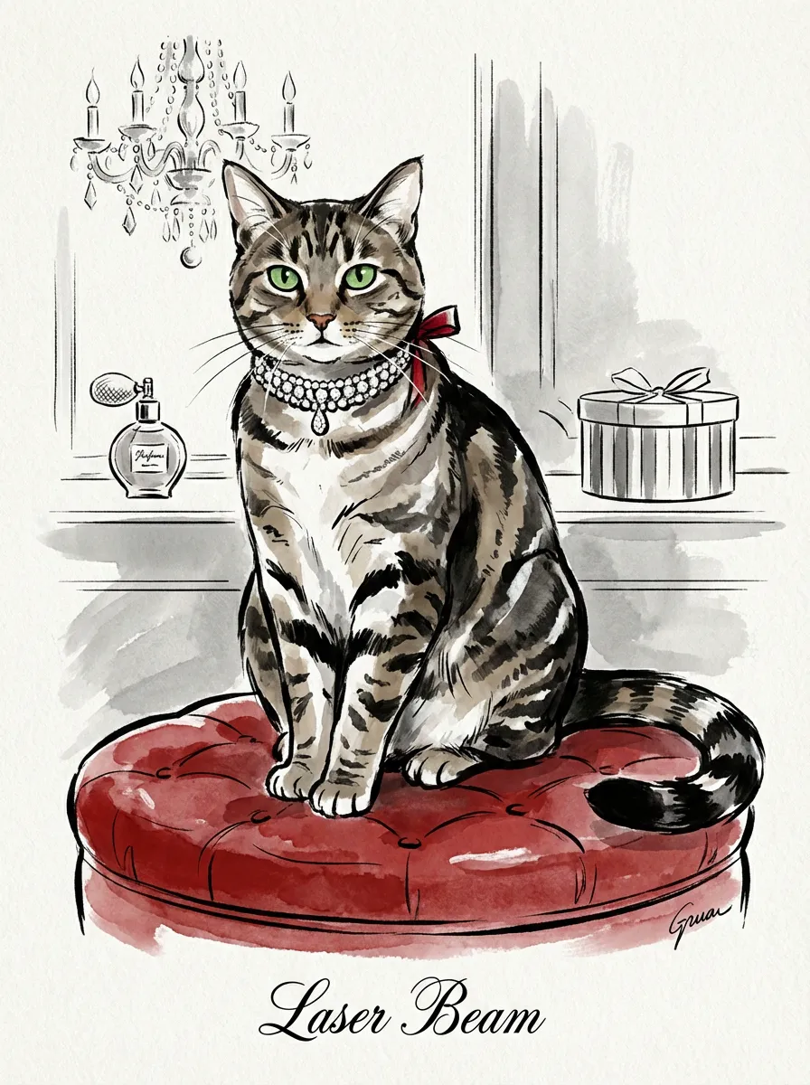 The Emerald Gaze of Laser Beam