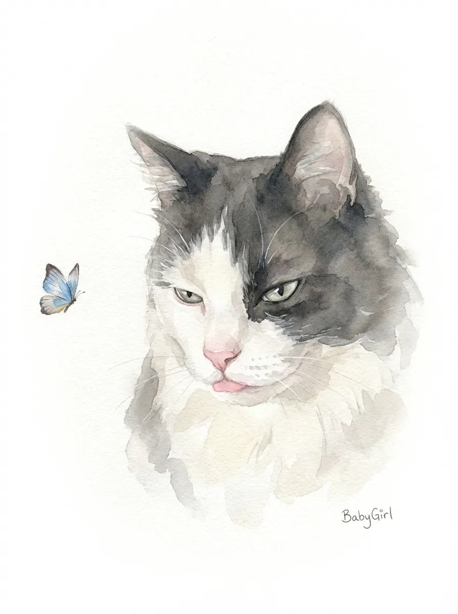 Portrait of BabyGirl with Butterfly