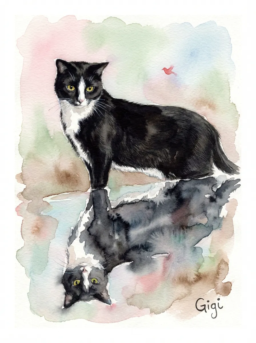 Gigi's Reflected Gaze