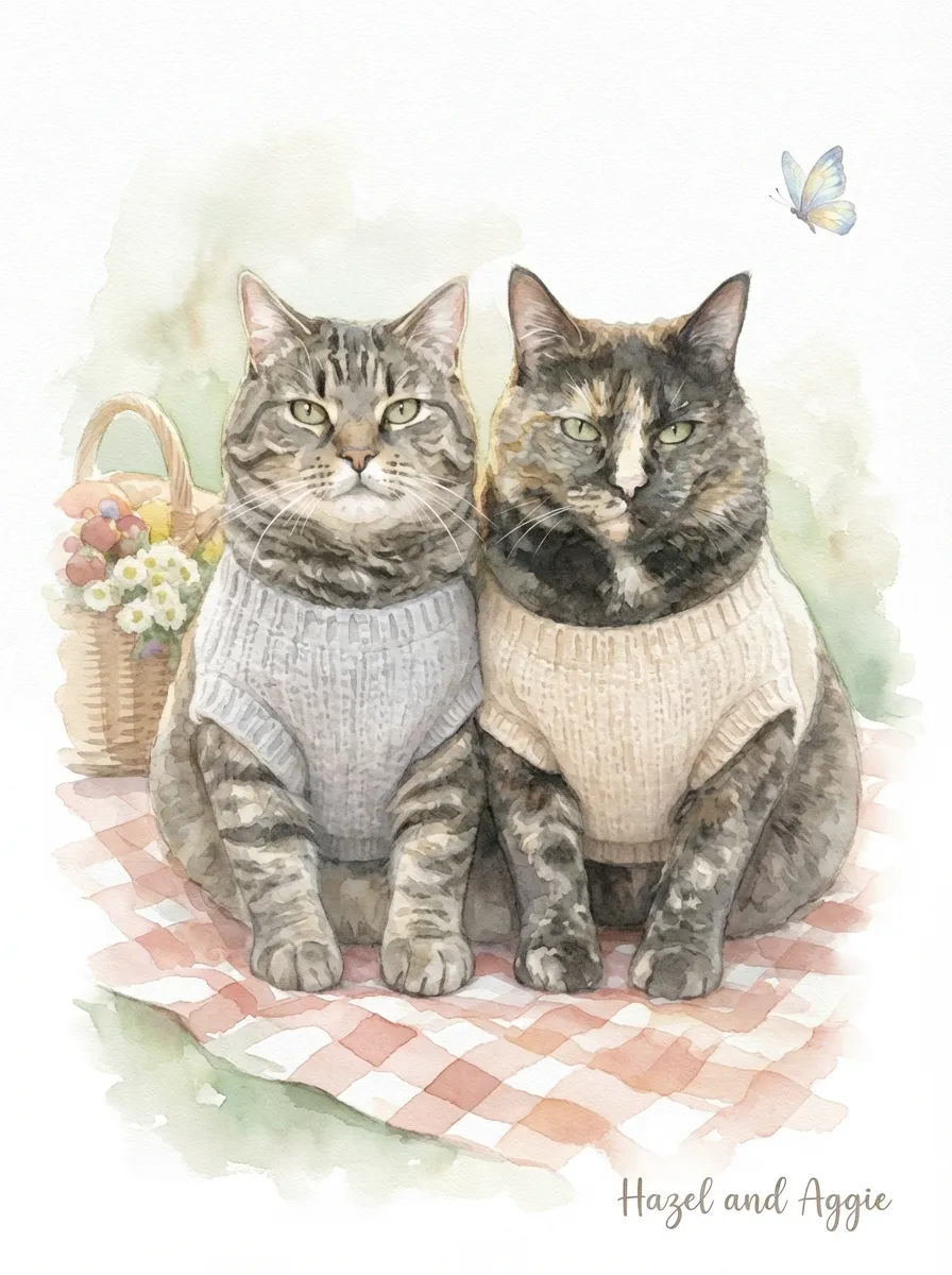 Artwork of Hazel and Aggie