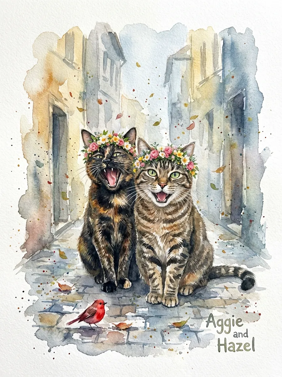 Artwork of Aggie and Hazel