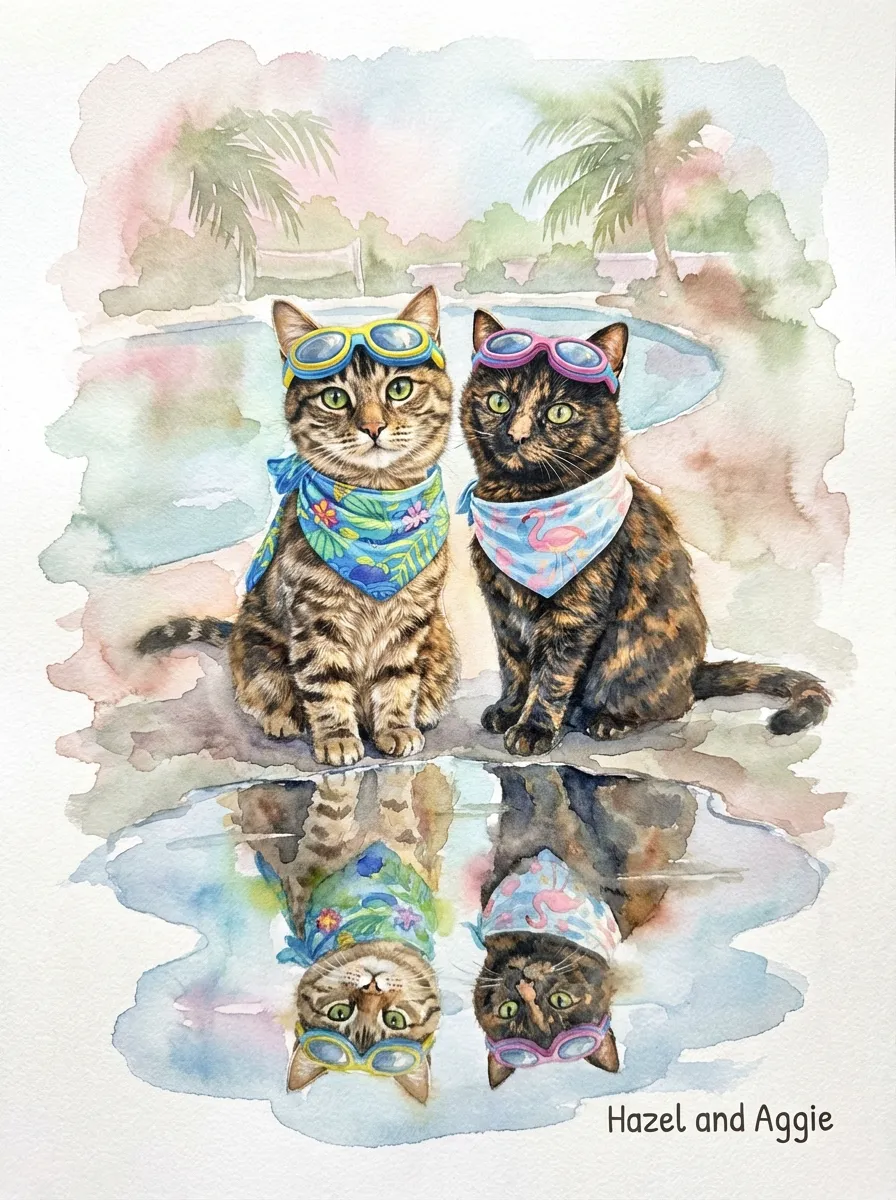 Artwork of Hazel and Aggie