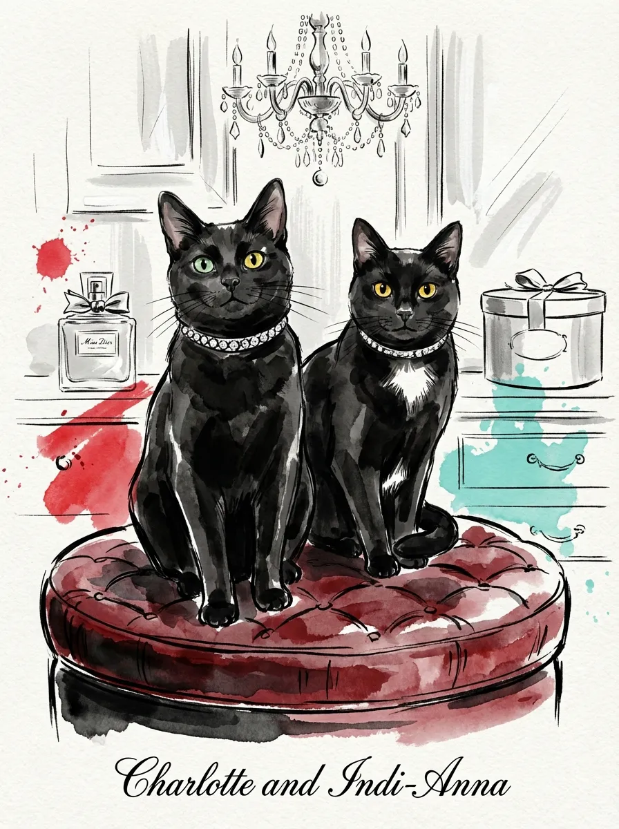 Artwork of Charlotte and Indi-Anna