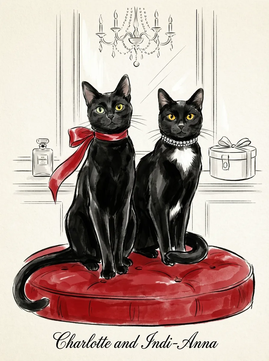 Artwork of Charlotte and Indi-Anna