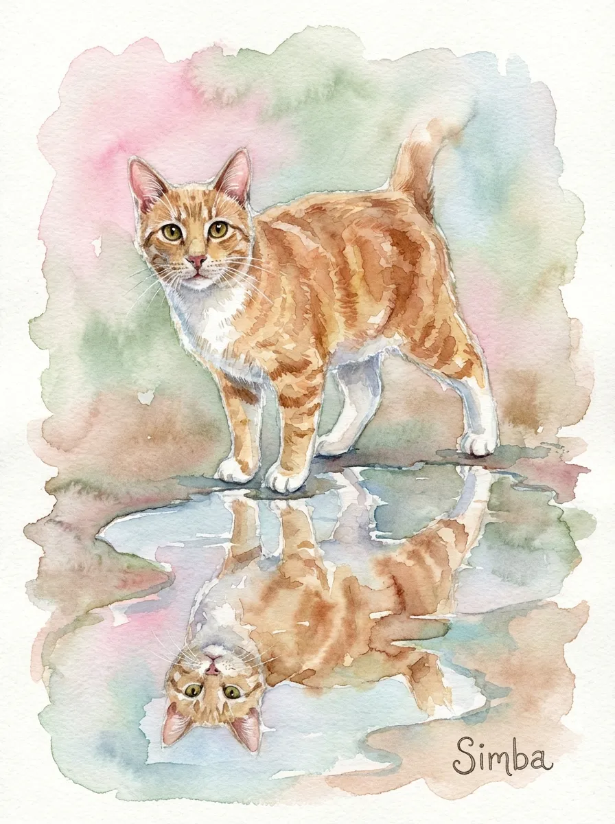 Portrait of Simba Reflected