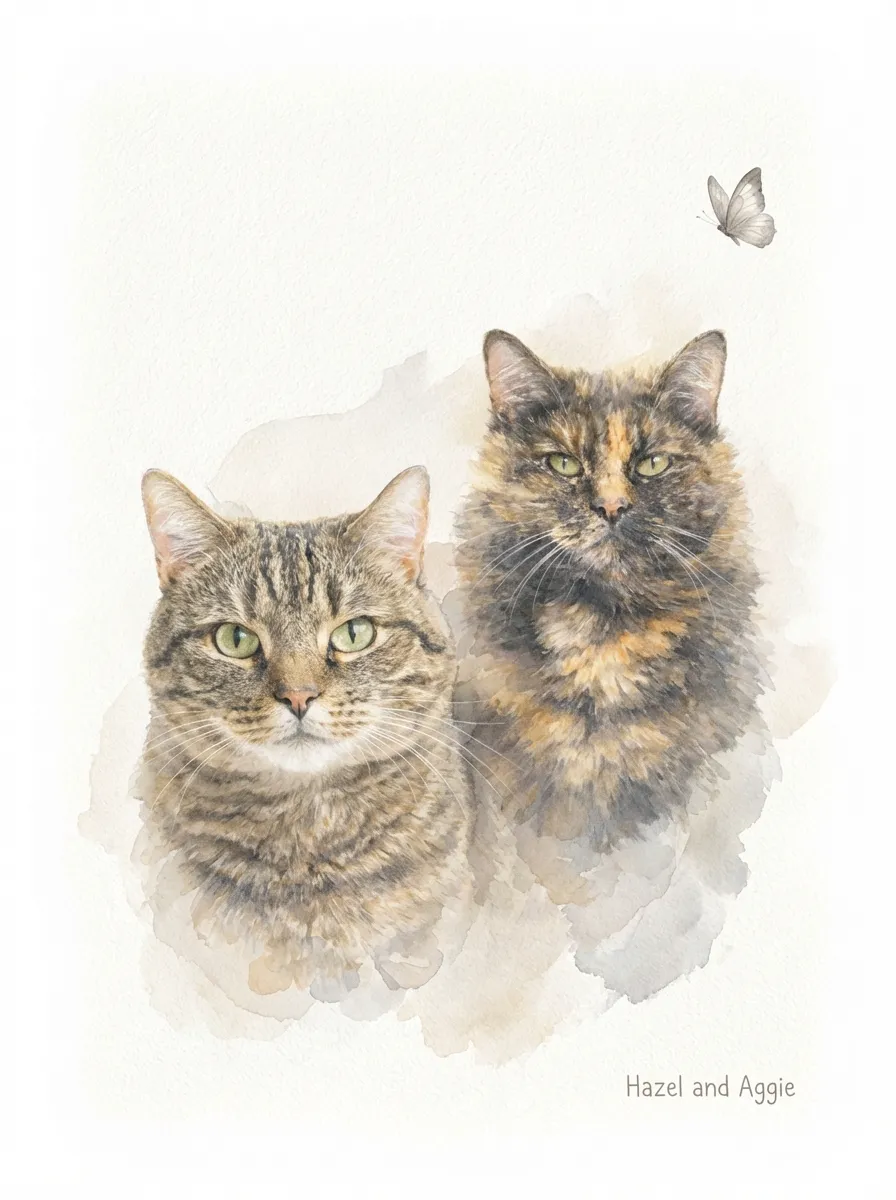 Artwork of Hazel and Aggie