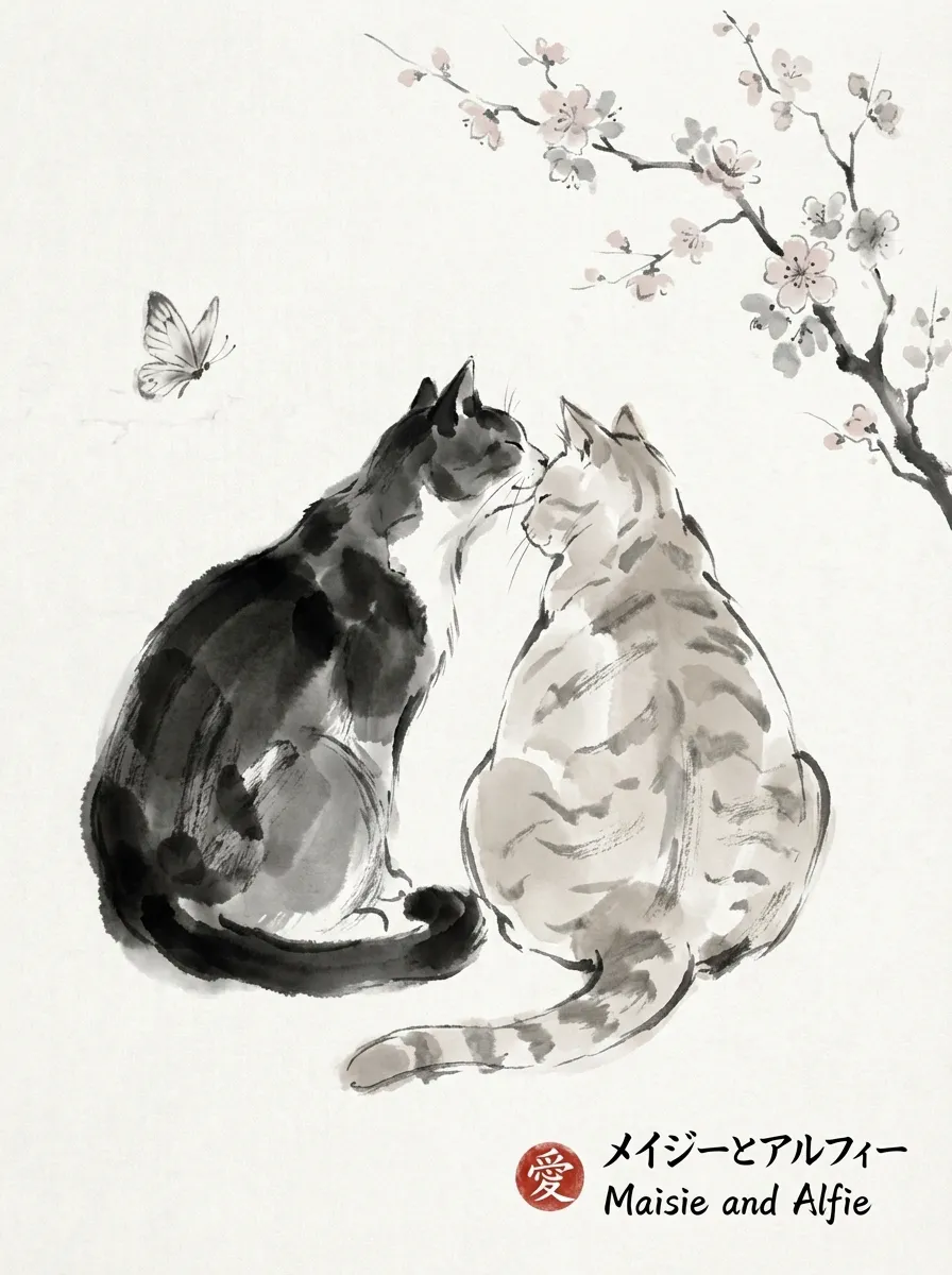 Artwork of Maisie and Alfie