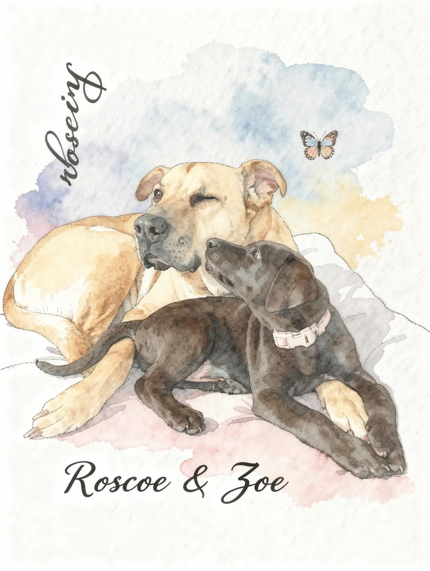 Artwork of Roscoe & Zoe