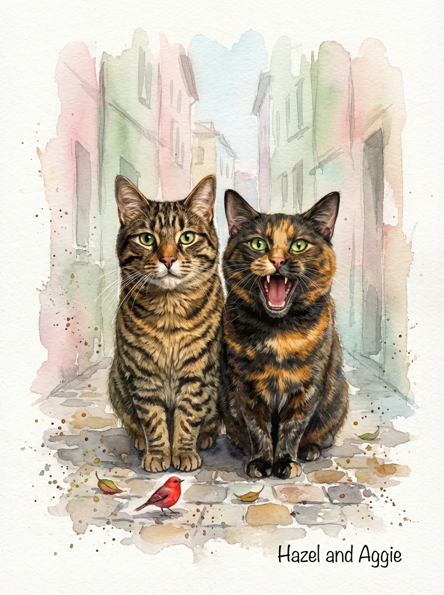 Artwork of Hazel and Aggie