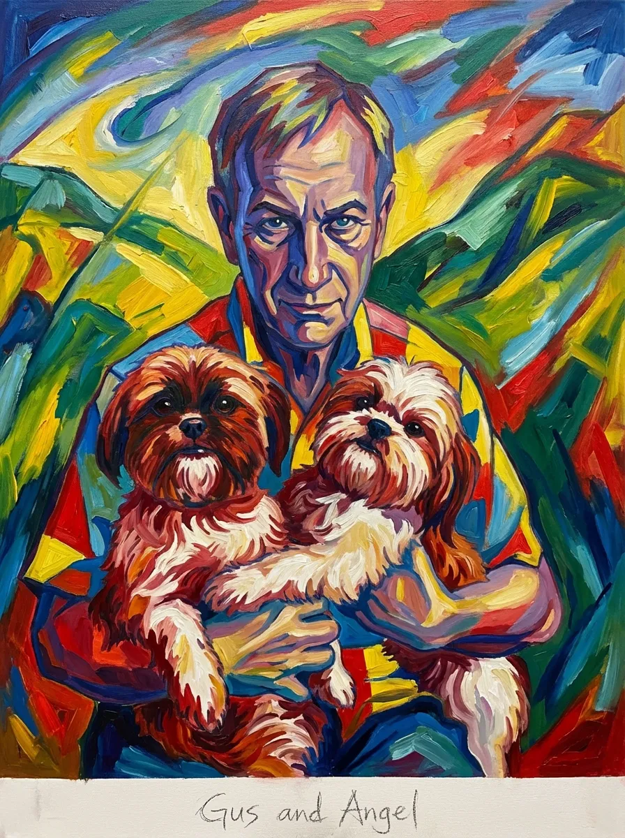 Artwork of Gus and Angel