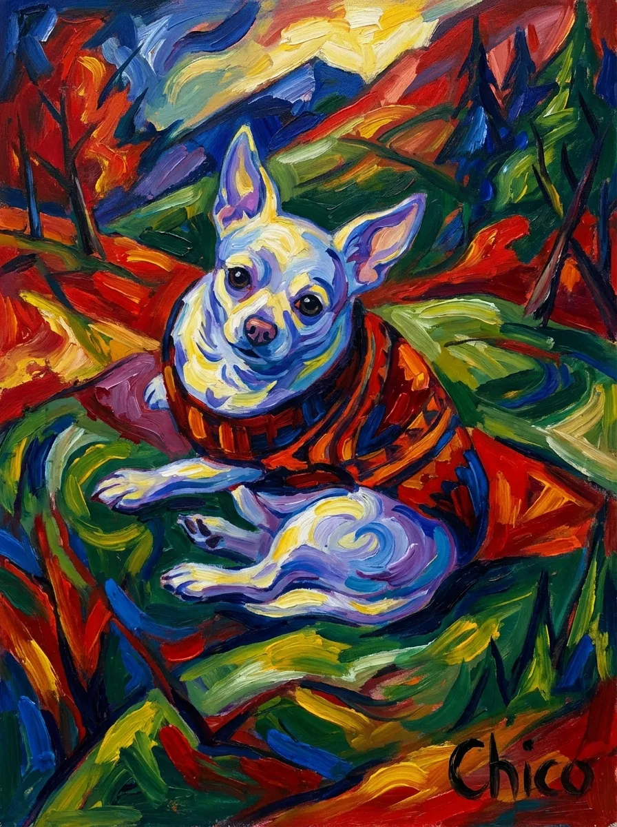 Chico Amidst Vibrant Hues