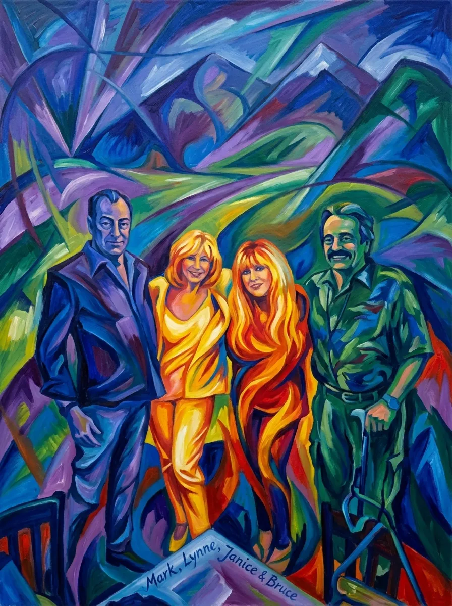 Artwork of Mark, Lynne, Janice & Bruce
