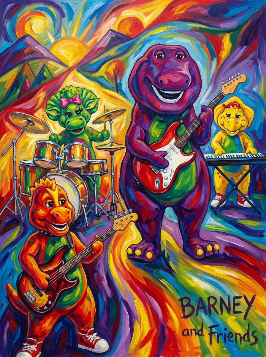 Artwork of BARNEY and Friends