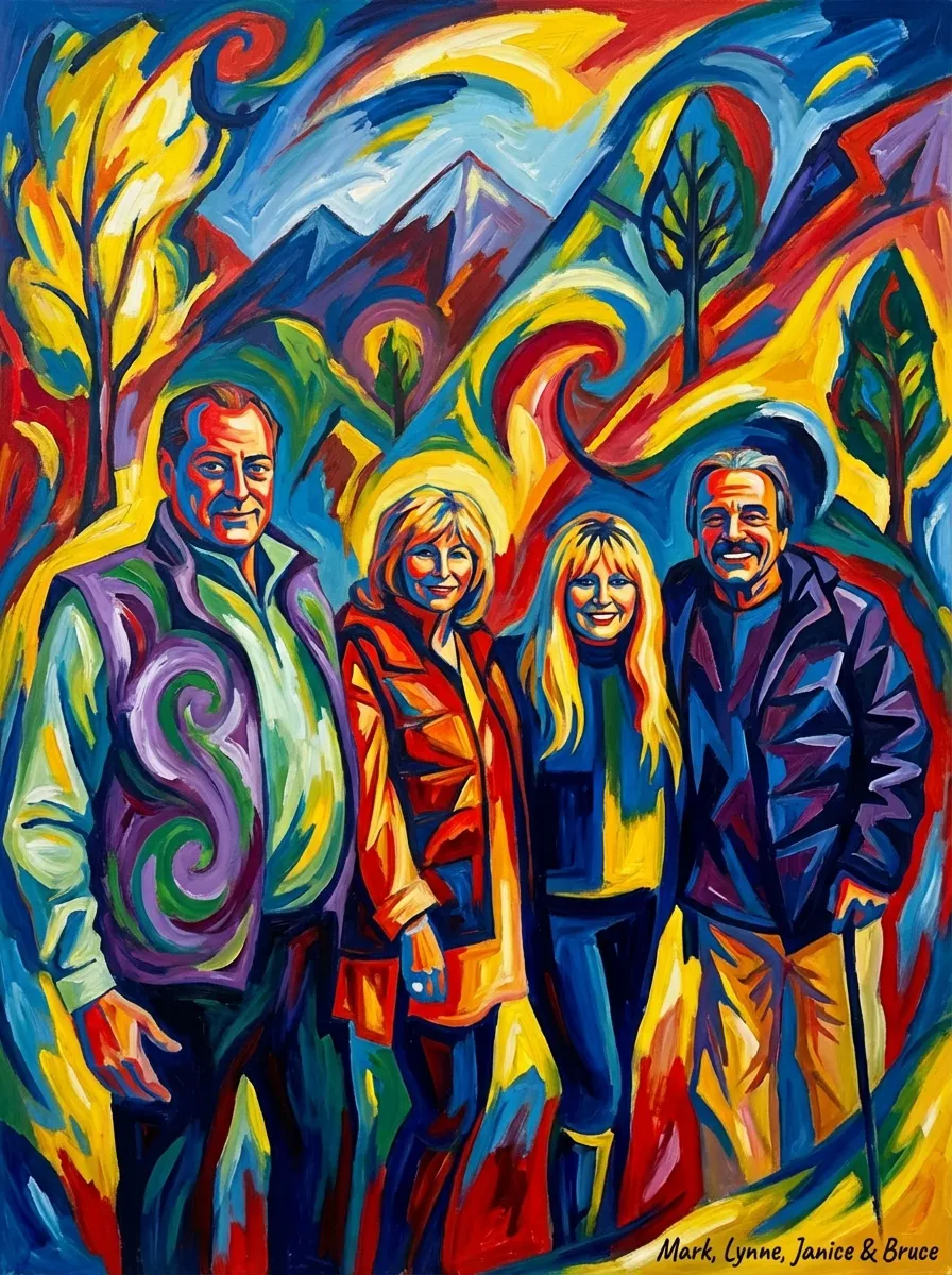 Artwork of Mark, Lynne, Janice & Bruce