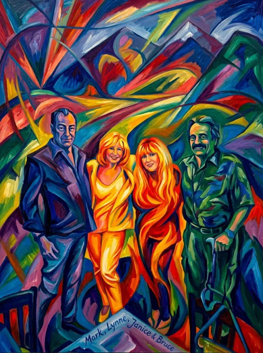 Artwork of Mark, Lynne, Janice & Bruce