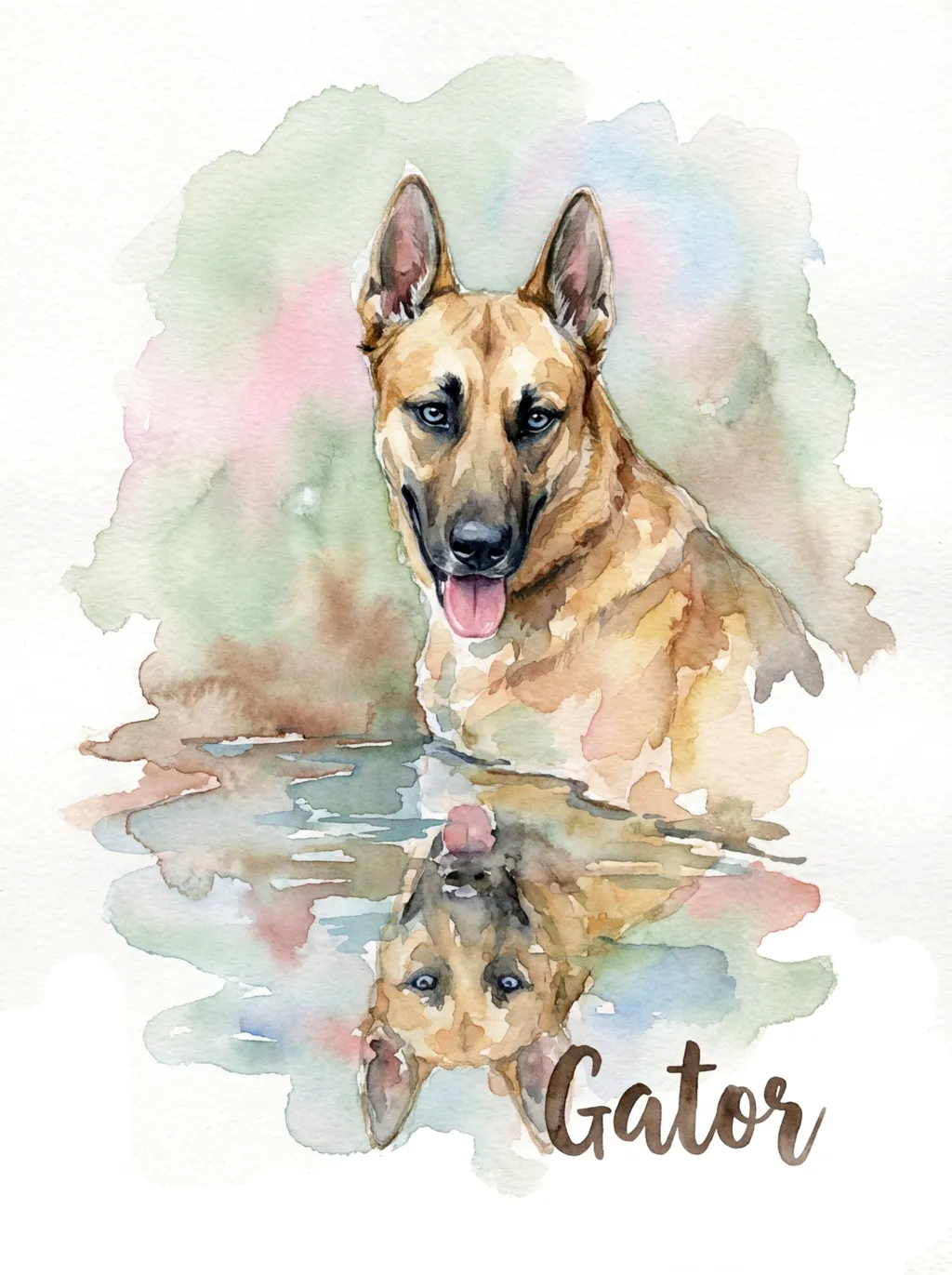 Portrait of Gator, Reflected