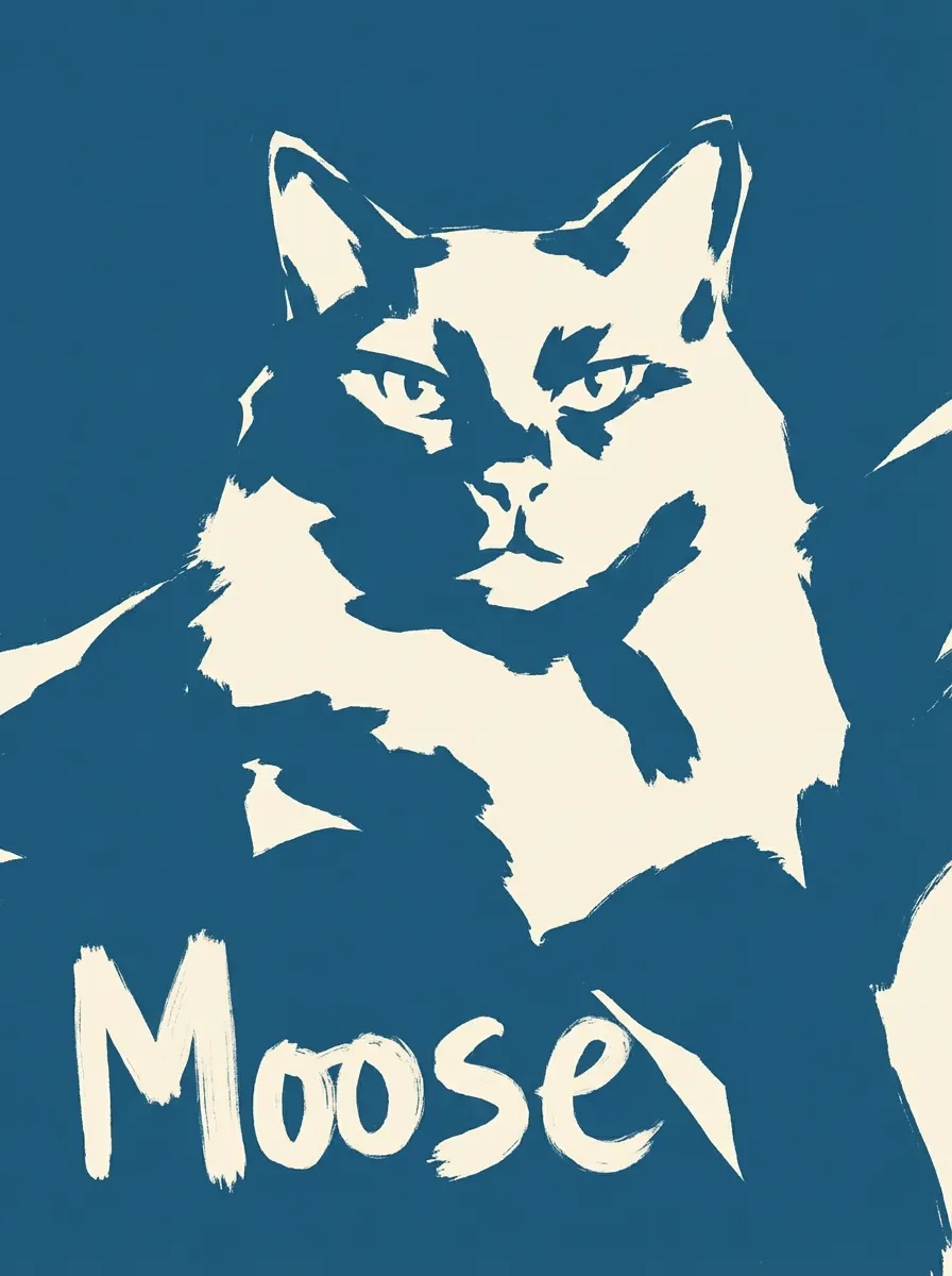 Portrait of Moose in Indigo
