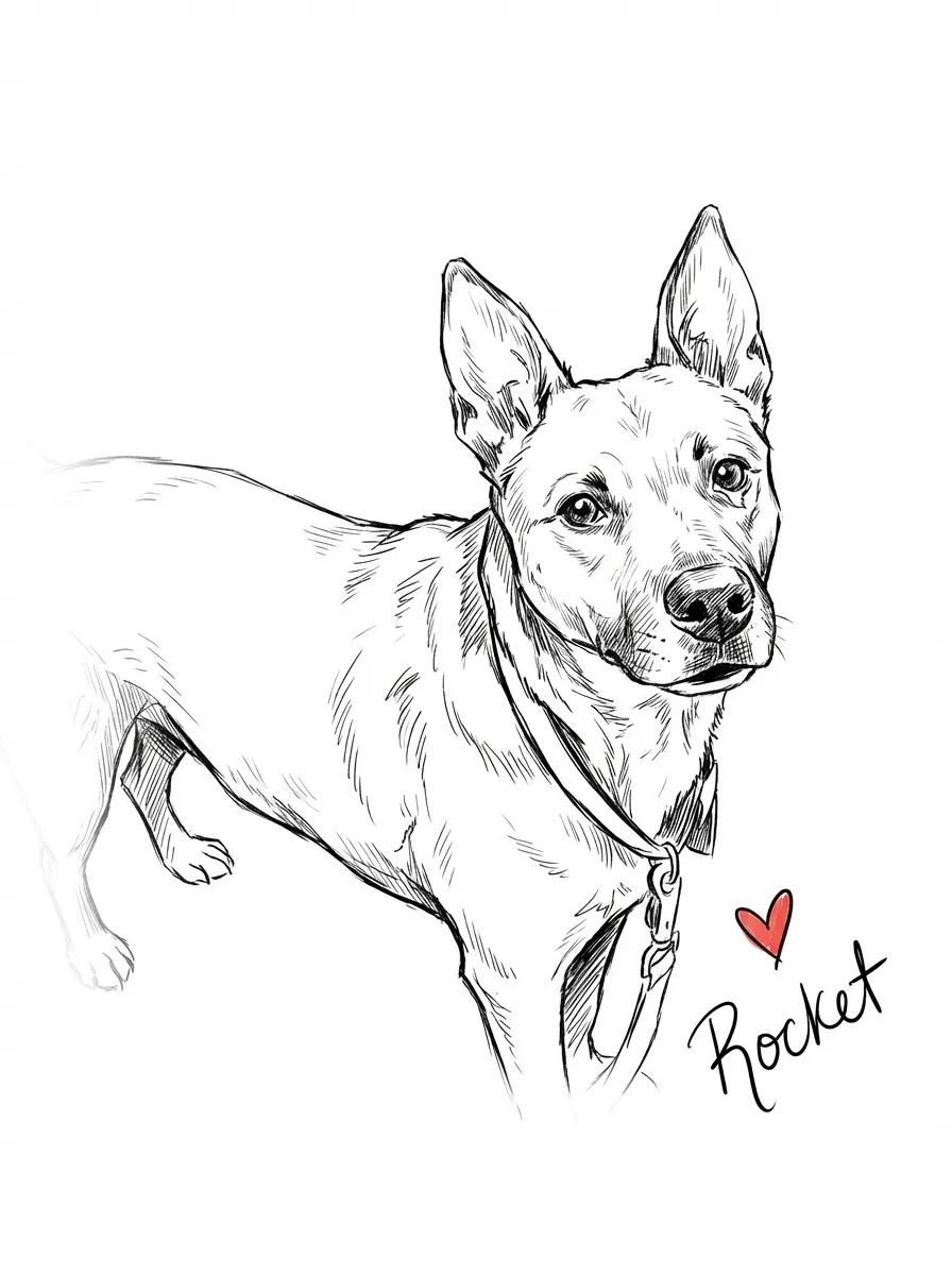 Portrait of Rocket, Attentive