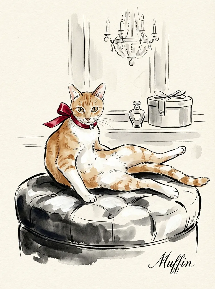 Portrait of Muffin, Crimson