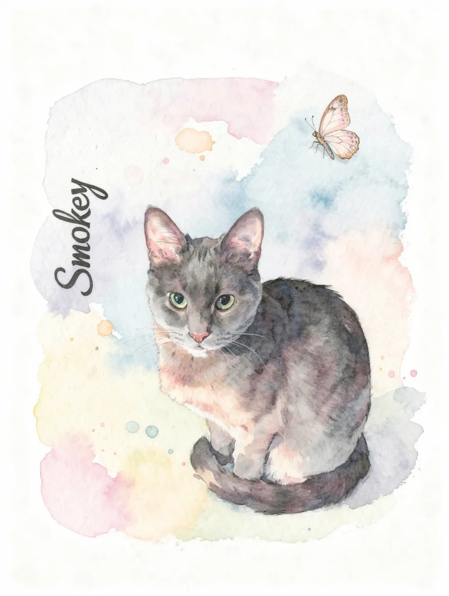 Portrait of Smokey in Pastels