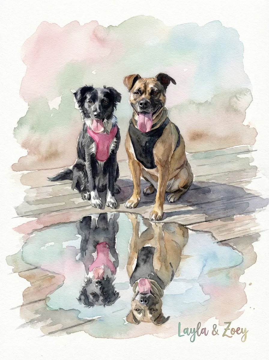 Reflections of Layla and Zoey