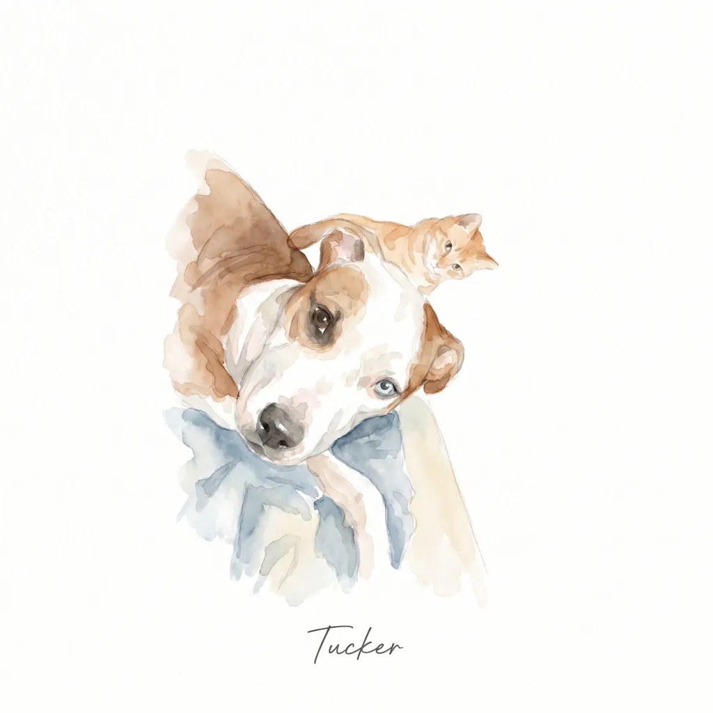 Tucker and Feline Companion