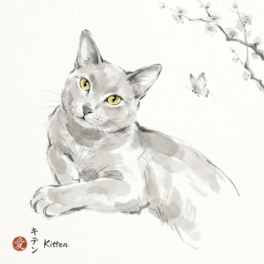 Kitten's Springtime Gaze