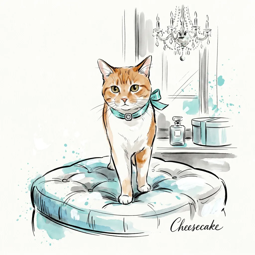 Portrait of Cheesecake in Aqua