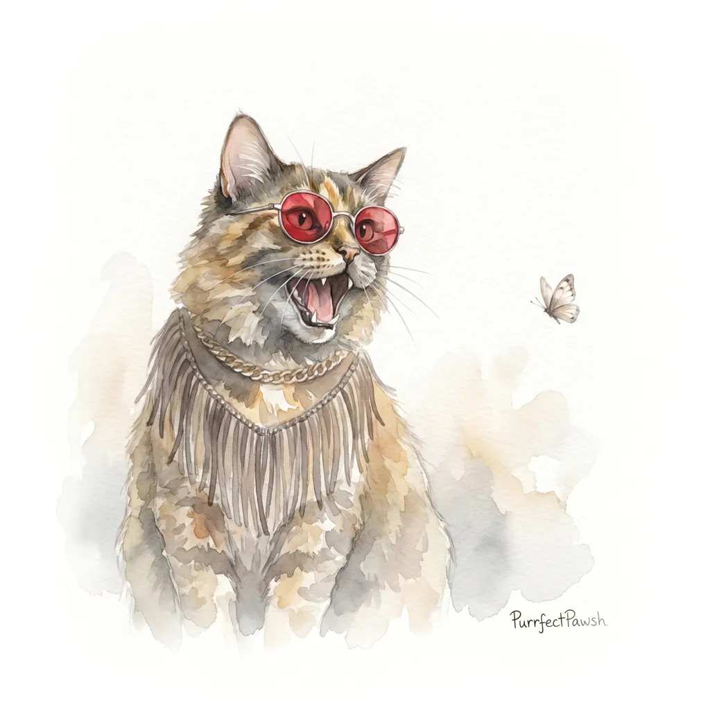 Portrait of a Feline in Red