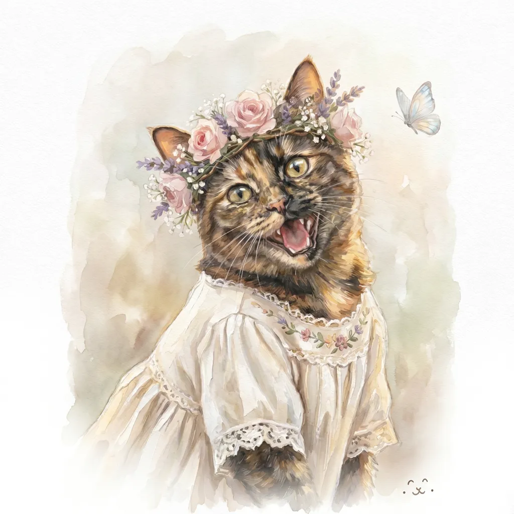 The Floral Feline's Wonder