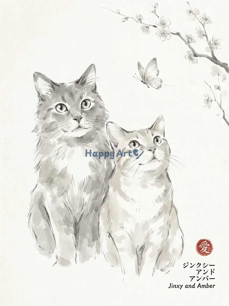 Artwork of Jinxy and Amber