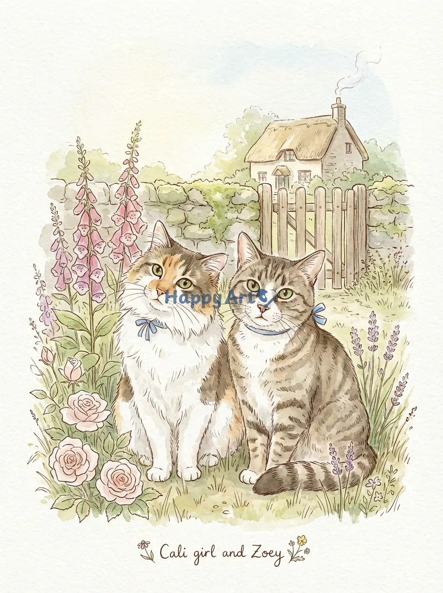 Artwork of Cali girl and Zoey